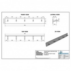 S/s Wall hook bar for mops...